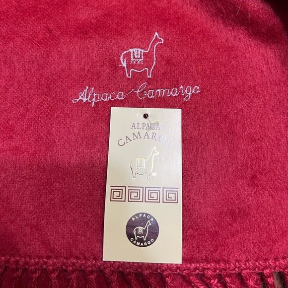 Alpaca Camargo Red 100% Alpaca Scarf NWT Peru - Picture 1 of 7